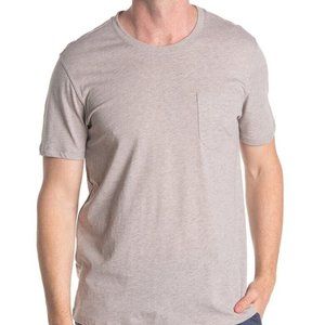 DANIEL BUCHLER Men's MEDIUM SAND Heathered Crew Neck Pocket Lounge T-Shirt